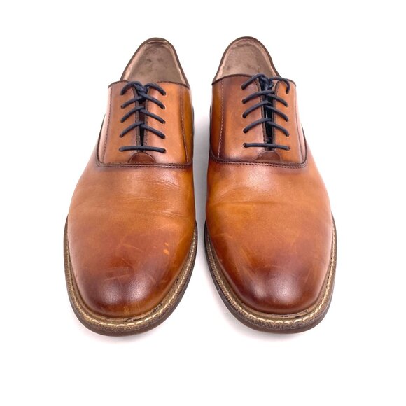 Aston Grey Collection Oxford Dress Men’s Tan/Brown Leather Shoes Size 9 - Picture 2 of 13